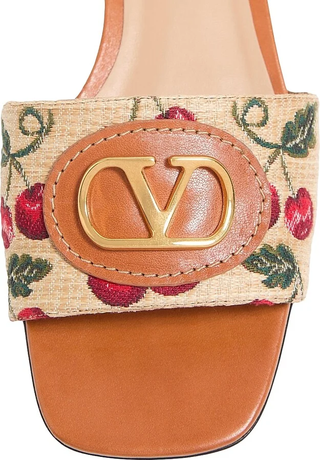 Women's VLogo Signature Cherryfic Slide Sandals 20MM - Natural Red Multicolor - Size 7 - Image 5