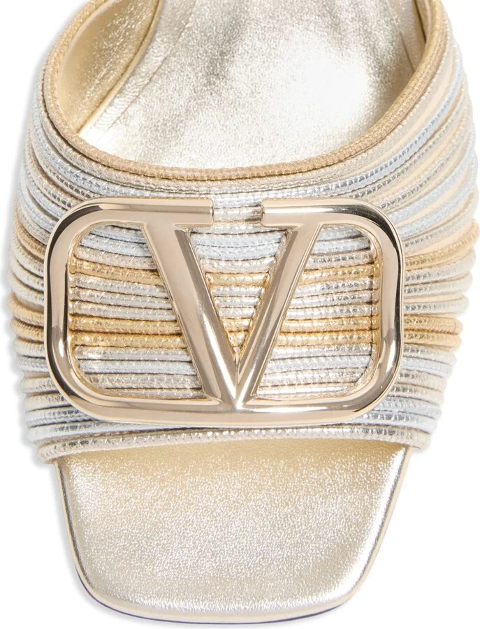 Women's Vlogo Signature Metallic Slide Sandal With Cornely Embroidery 60Mm - Image 2