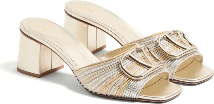 Women's Vlogo Signature Metallic Slide Sandal With Cornely Embroidery 60Mm - Image 6