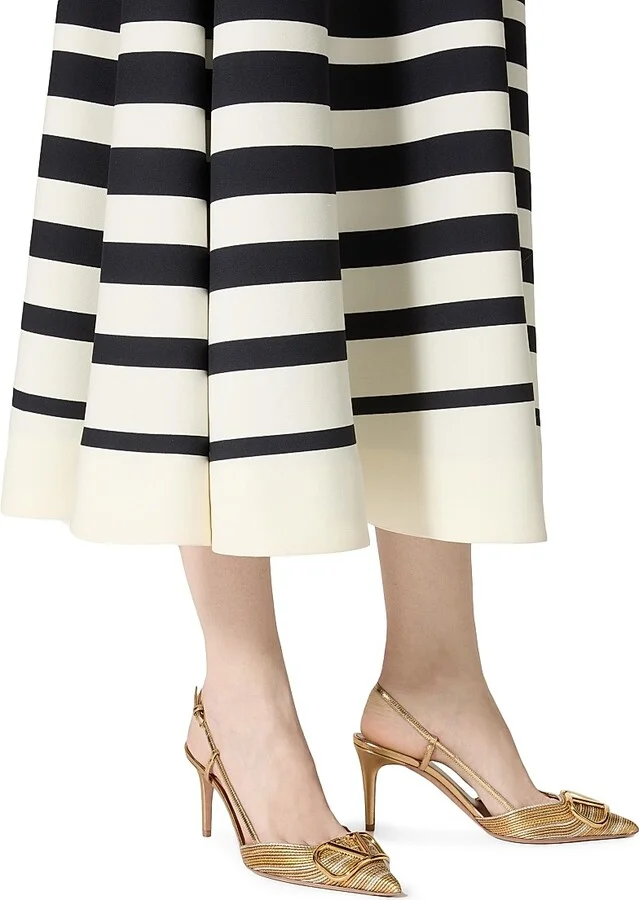 Women's VLogo Signature Metallic Slingback Pumps 80MM - Gold - Size 8 - Image 6