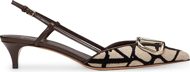 Women's VLogo Signature Slingback Pumps 40MM - Fondant Natural - Size 6