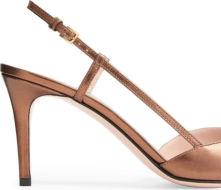 Women's VLogo Signature Slingback Pumps 80MM - Bronze - Size 6 - Image 6