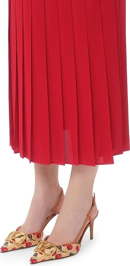Women's VLogo Signature Slingback Pumps 80MM - Natural Red Multicolor - Size 7 - Image 7