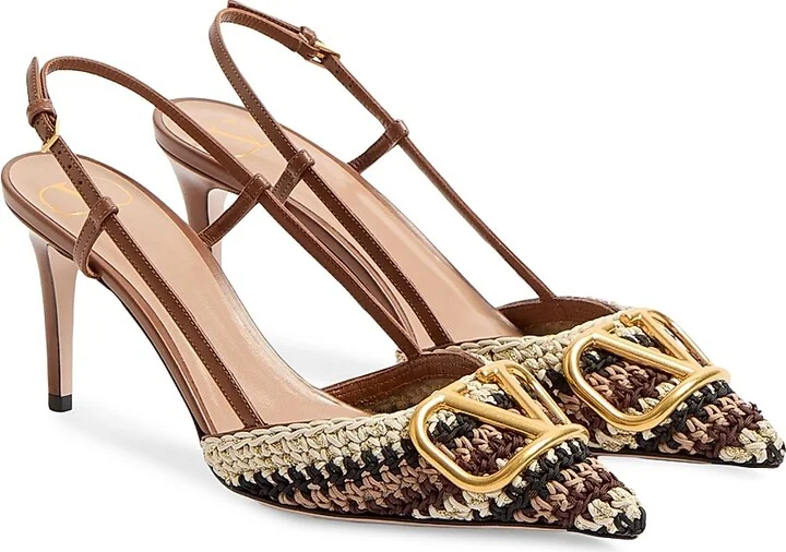 Women's VLogo Signature Slingback Pumps 80MM - Size 7 - Image 2