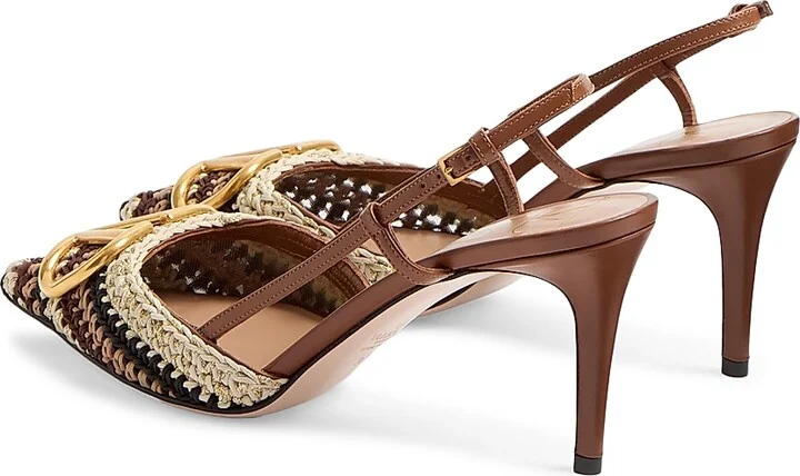 Women's VLogo Signature Slingback Pumps 80MM - Size 7 - Image 3