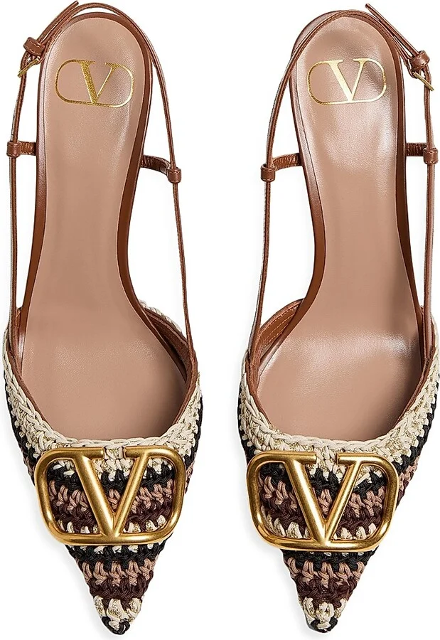 Women's VLogo Signature Slingback Pumps 80MM - Size 7 - Image 4