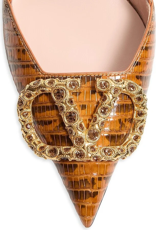 Women's VLogo Signature Slingback Pumps 80MM - Straw Smoked Topaz - Size 7 - Image 5