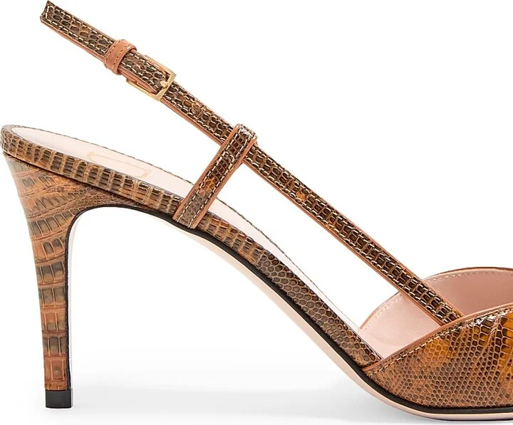 Women's VLogo Signature Slingback Pumps 80MM - Straw Smoked Topaz - Size 7 - Image 6