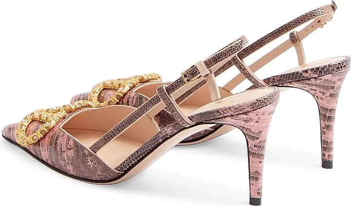 Women's VLogo Signature Slingback Pumps 80MM - Straw Smoked Topaz - Size 7 - Image 9