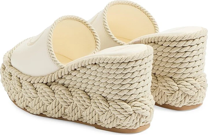 Women's VLogo Torchon 100MM Wedge Slides in Nappa - Ivory - Size 6 Sandals - Image 3
