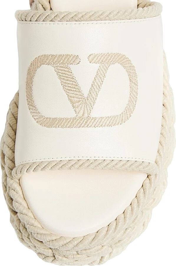 Women's VLogo Torchon 100MM Wedge Slides in Nappa - Ivory - Size 6 Sandals - Image 4