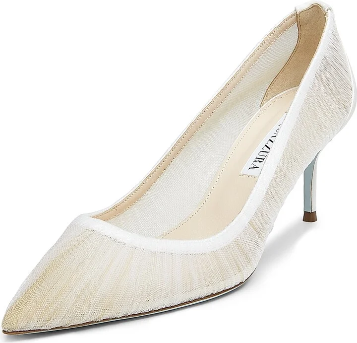 Women's Voile 65MM Tulle & Satin Pumps - White - Size 5.5 - Image 2