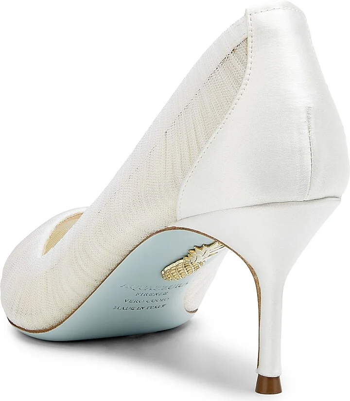 Women's Voile 65MM Tulle & Satin Pumps - White - Size 5.5 - Image 3