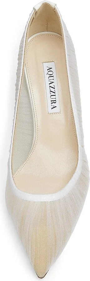 Women's Voile 65MM Tulle & Satin Pumps - White - Size 5.5 - Image 4