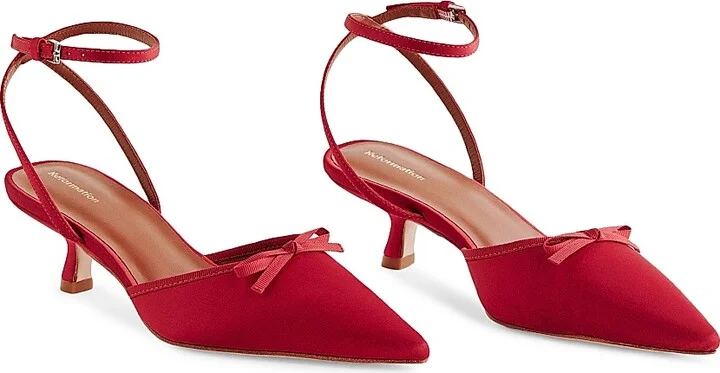Women's Wade 50MM Satin Kitten Heels - Lipstick Satin - Size 6 - Image 2