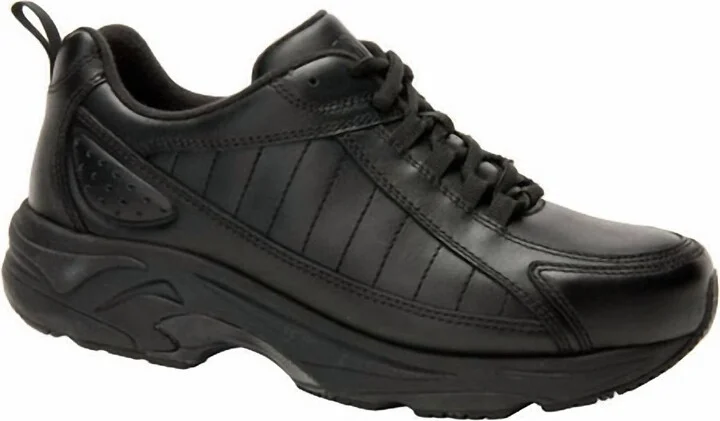 Women's Walking Shoes In Black Leather