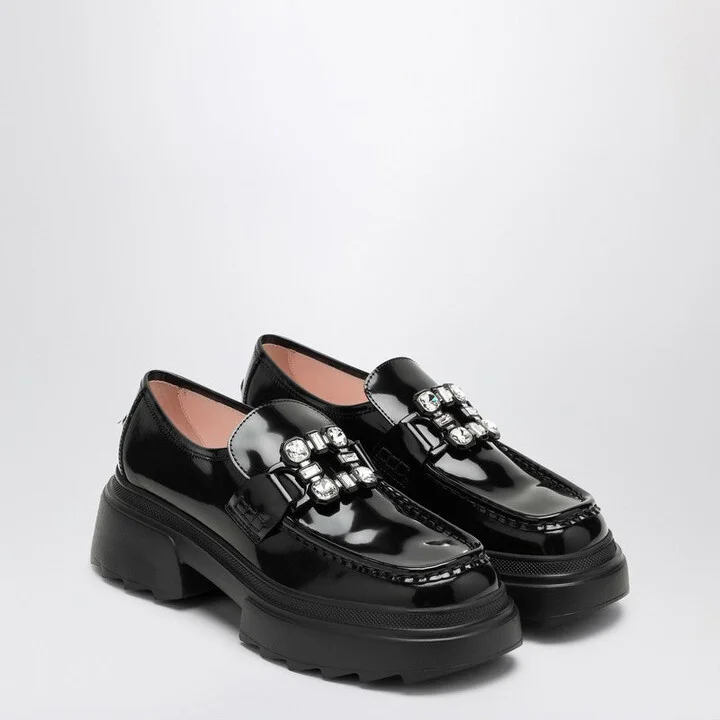 Women's Wallaviv Black Patent Leather Platform Loafer - Image 2