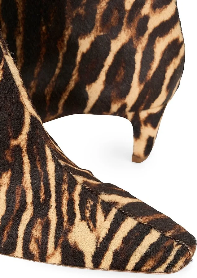 Women's Wally 55MM Leather Ankle Boots - Leopard - Size 6 - Image 4