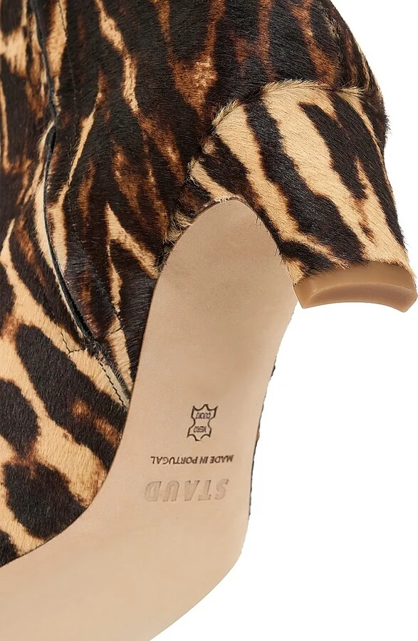 Women's Wally 55MM Leather Ankle Boots - Leopard - Size 6 - Image 5