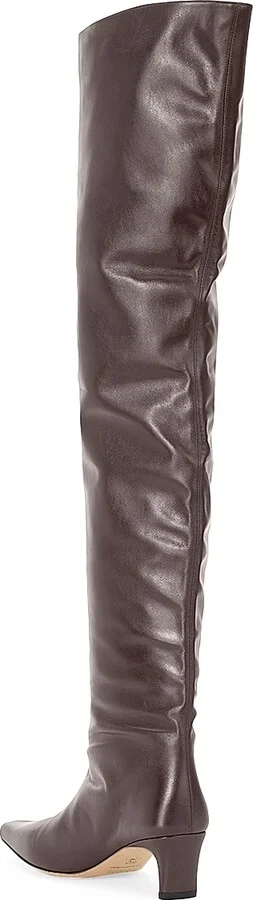 Women's Wally 55MM Leather Over-The-Knee Boots - Espresso - Size 5 - Image 2