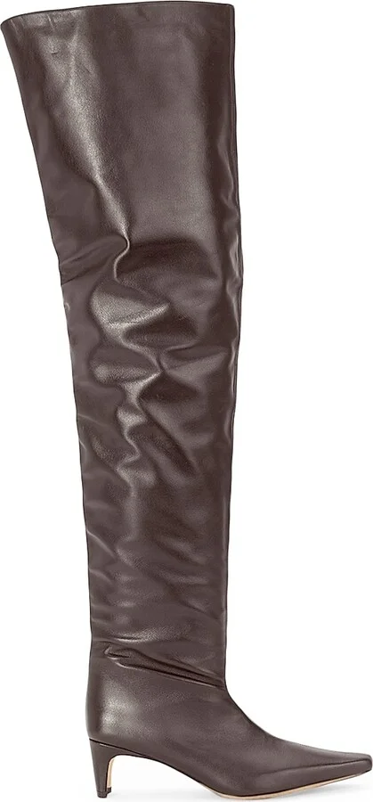 Women's Wally 55MM Leather Over-The-Knee Boots - Espresso - Size 5