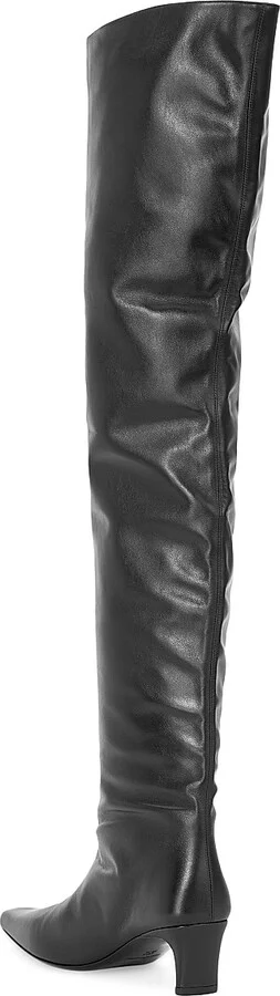 Women's Wally 55MM Over-The-Knee Leather Boots - Black - Size 5 - Image 3