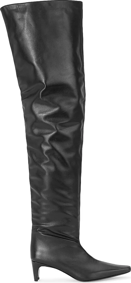 Women's Wally 55MM Over-The-Knee Leather Boots - Black - Size 5