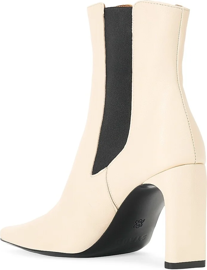 Women's Wally 90MM Leather Ankle Boots - Cream - Size 6 - Image 3