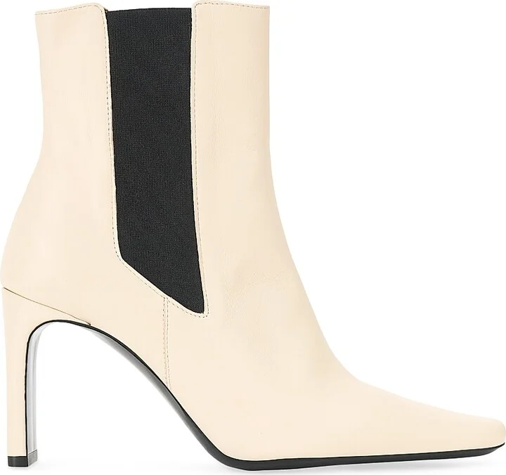Women's Wally 90MM Leather Ankle Boots - Cream - Size 6