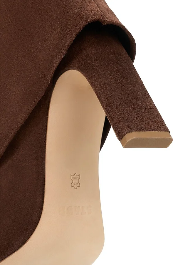 Women's Wally 90MM Suede Foldover Boots - Mahogany - Size 5 - Image 5
