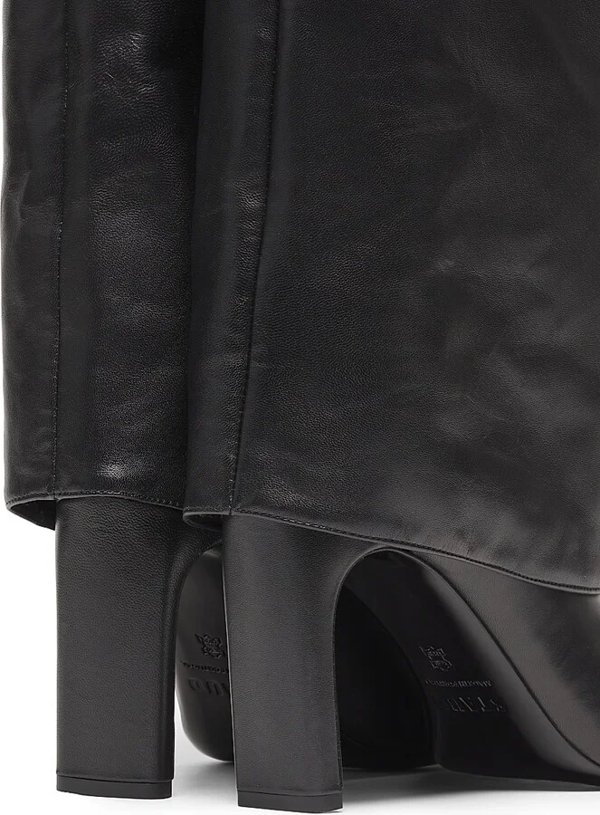 Women's Wally Foldover Leather 90MM Boots - Black - Size 5 - Image 3