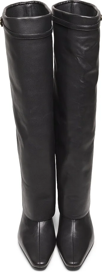 Women's Wally Foldover Leather 90MM Boots - Black - Size 5 - Image 4