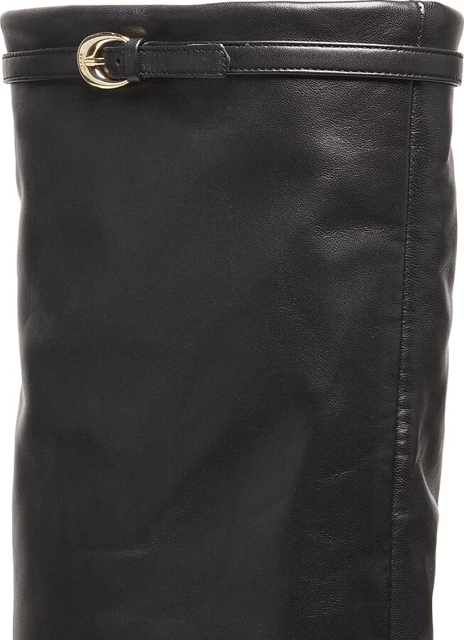 Women's Wally Foldover Leather 90MM Boots - Black - Size 5 - Image 6