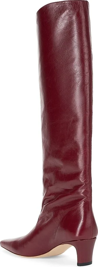 Women's Wally Leather Knee-High Boots - Pinot - Size 5.5 - Image 3