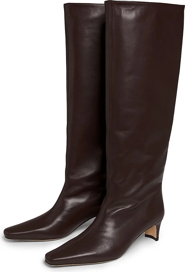 Women's Wally Leather Knee-High Boots - Pinot - Size 5.5 - Image 6