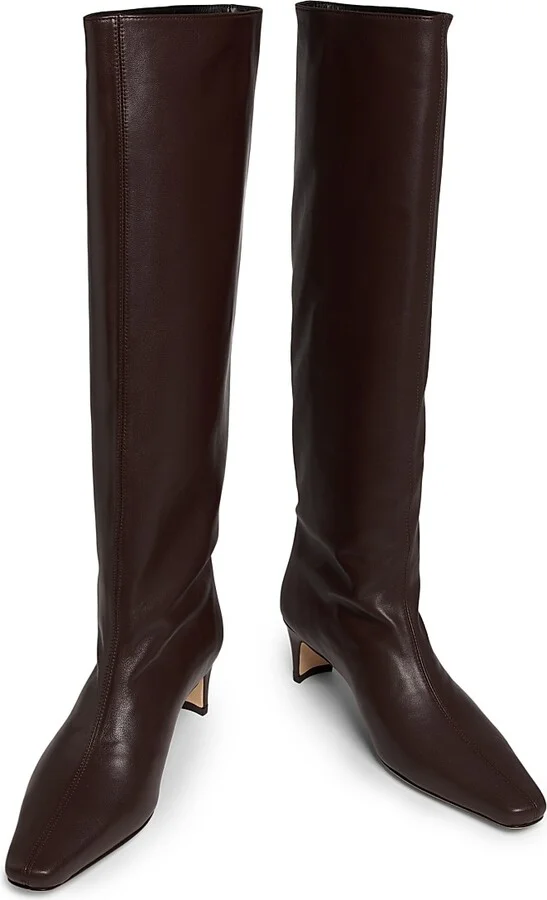 Women's Wally Leather Knee-High Boots - Pinot - Size 5.5 - Image 8