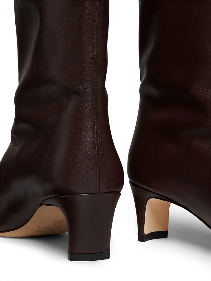 Women's Wally Leather Knee-High Boots - Pinot - Size 5.5 - Image 9