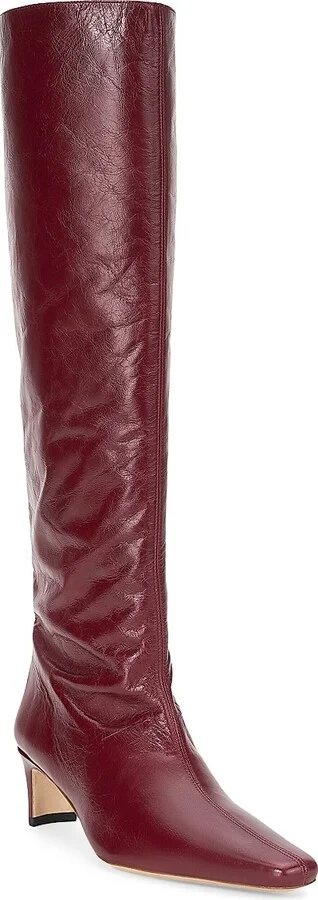 Women's Wally Leather Knee-High Boots - Pinot - Size 5.5