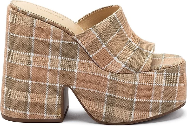 Women's Wanda 145MM Plaid Platform Mules - Size 6