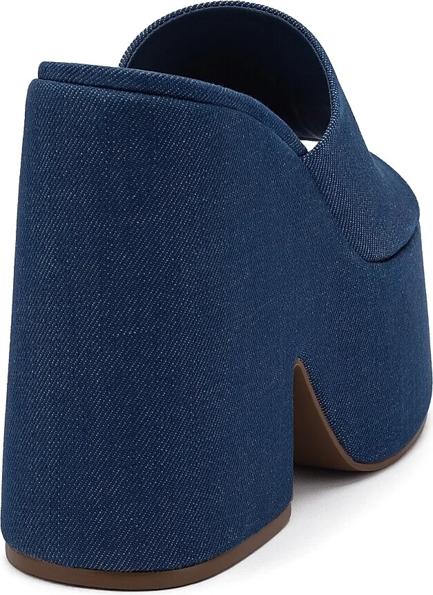 Women's Wanda Denim Platform Mules - Blue - Size 9 - Image 3