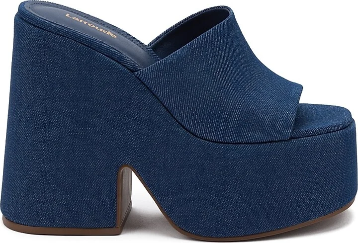 Women's Wanda Denim Platform Mules - Blue - Size 9