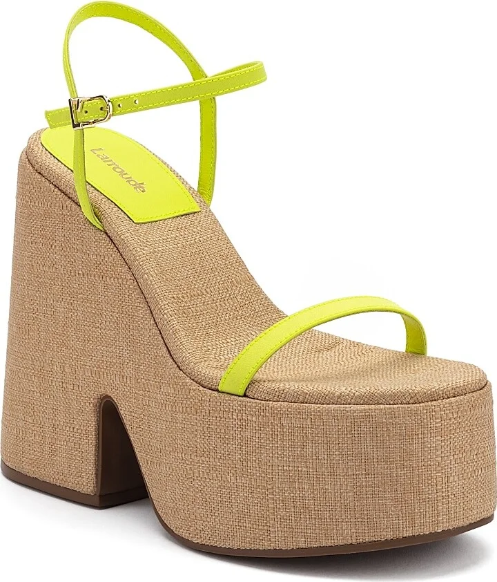 Women's Wanda Satin Platform Sandals - Lemon - Size 8.5 - Image 2