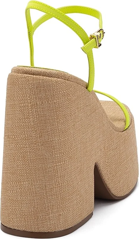 Women's Wanda Satin Platform Sandals - Lemon - Size 8.5 - Image 3