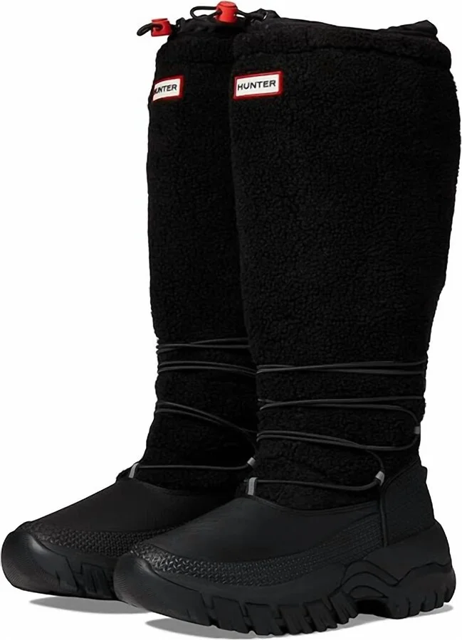 Women's Wanderer Tall Sherpa Snow Boots In Black