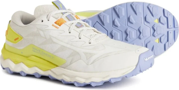 Women's Wave Daichi 7 Roxy Trail Running Shoes In Snow White-Limeade