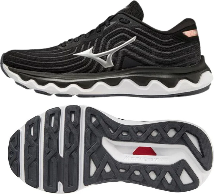 Women's Wave Horizon 6 Running Shoes - B/medium Width In Black/silver