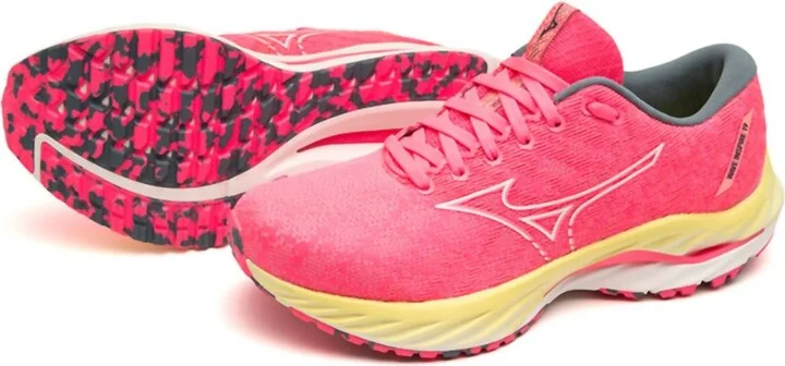 Women's Wave Inspire Running Shoes In Highvis/pink/snowwhite