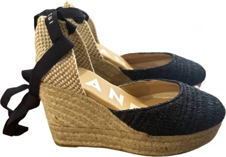 Women's Wedge Espadrilles In Navy Blue