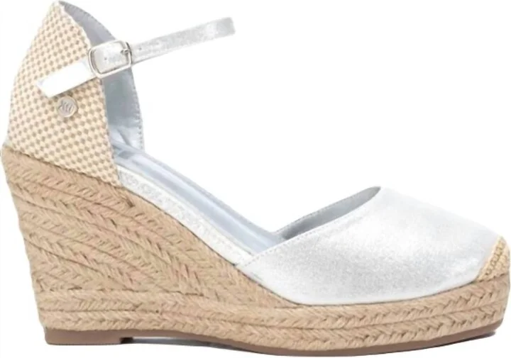 Women's Wedge Espadrilles In Silver