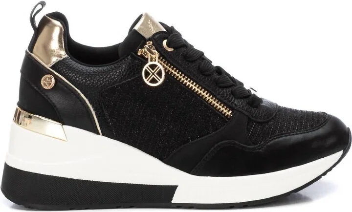 Women's Wedge Fashion Sneakers In Black